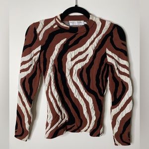 NWT Proenza Schouler White Label Textured Animal Print Sweatshirt